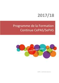 Programme de la Formation continue 2017/18 CePAS-SePAS