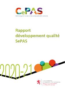 Rapport développement qualité SePAS